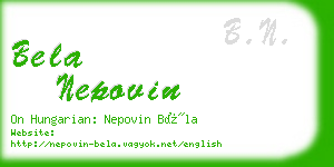 bela nepovin business card